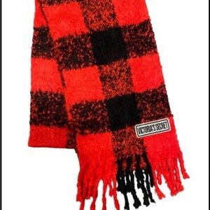Victoria's Secret Red and Black Checkered Scarf